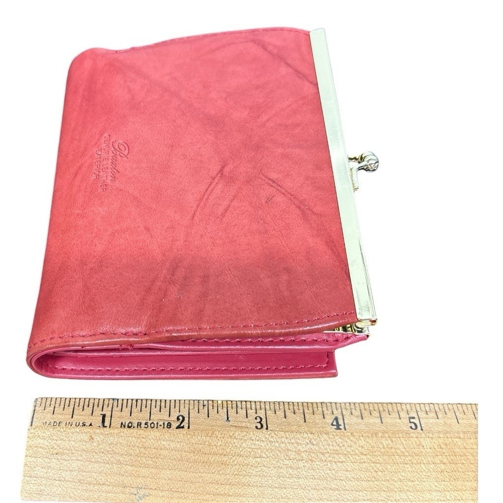 NWOT Buxton Cardex Top Grain Cowhide Leather Wallet w/Coin Purse Red Classic - Picture 3 of 11